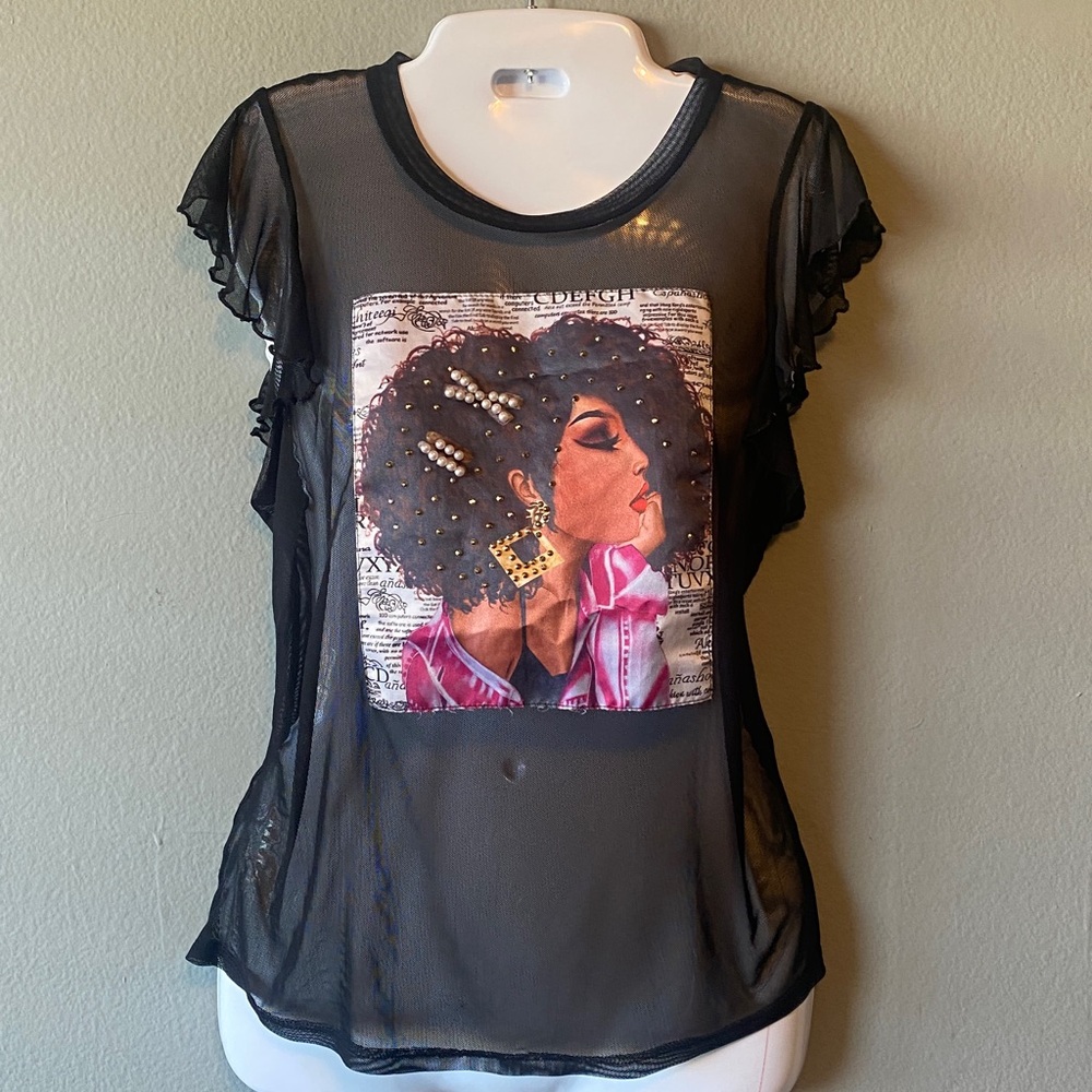 Sheer Top With Flutter Sleeves | Artsy | Sexy | Unique Y2K
